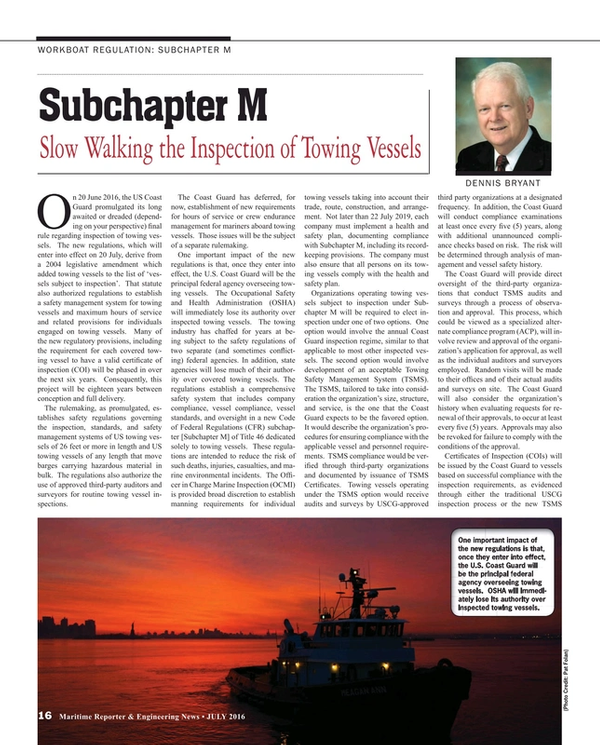 Maritime Reporter Magazine, page 16,  Jul 2016