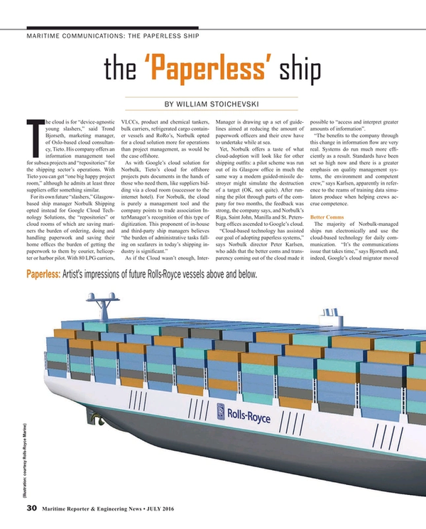 Maritime Reporter Magazine, page 30,  Jul 2016