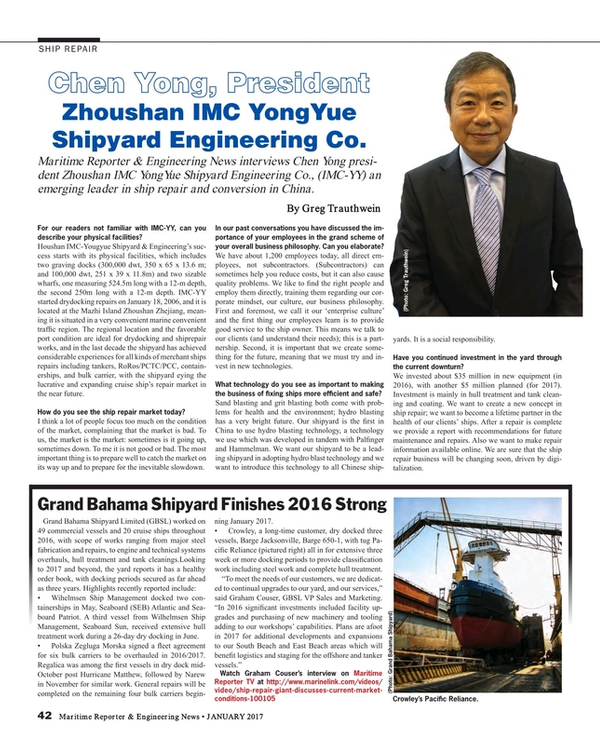 Maritime Reporter Magazine, page 42,  Jan 2017