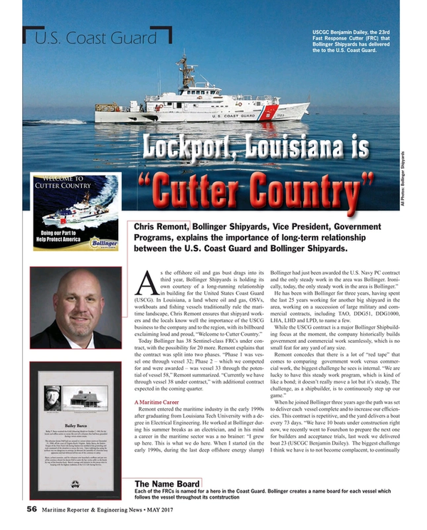 Maritime Reporter Magazine, page 56,  May 2017