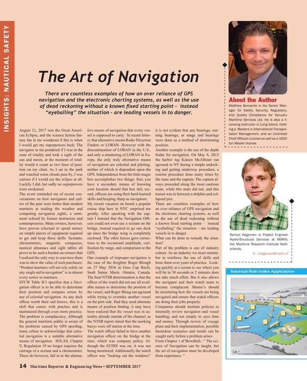 Maritime Reporter Magazine, page 14,  Sep 2017