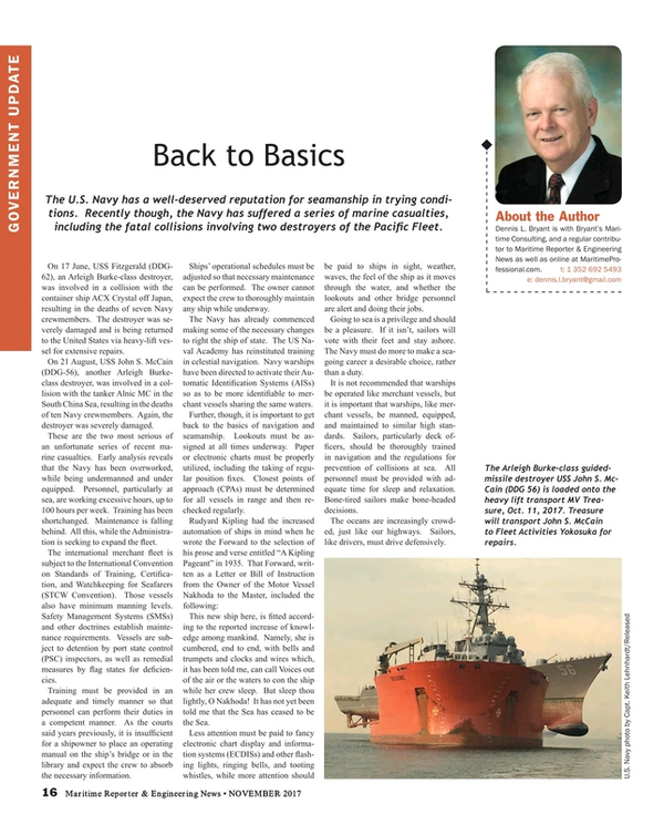 Maritime Reporter Magazine, page 16,  Nov 2017