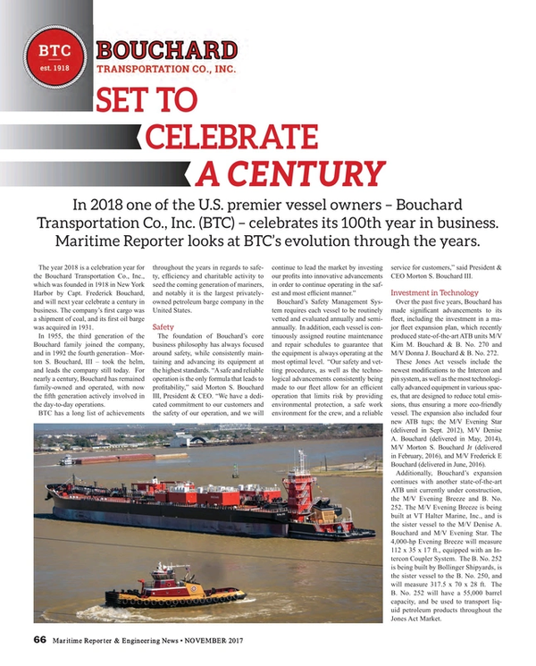 Maritime Reporter Magazine, page 66,  Nov 2017