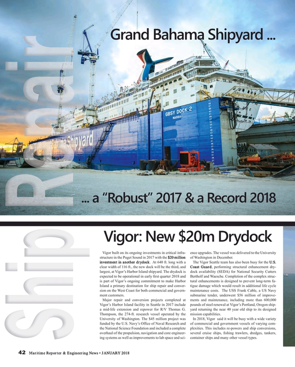 Maritime Reporter Magazine, page 42,  Jan 2018