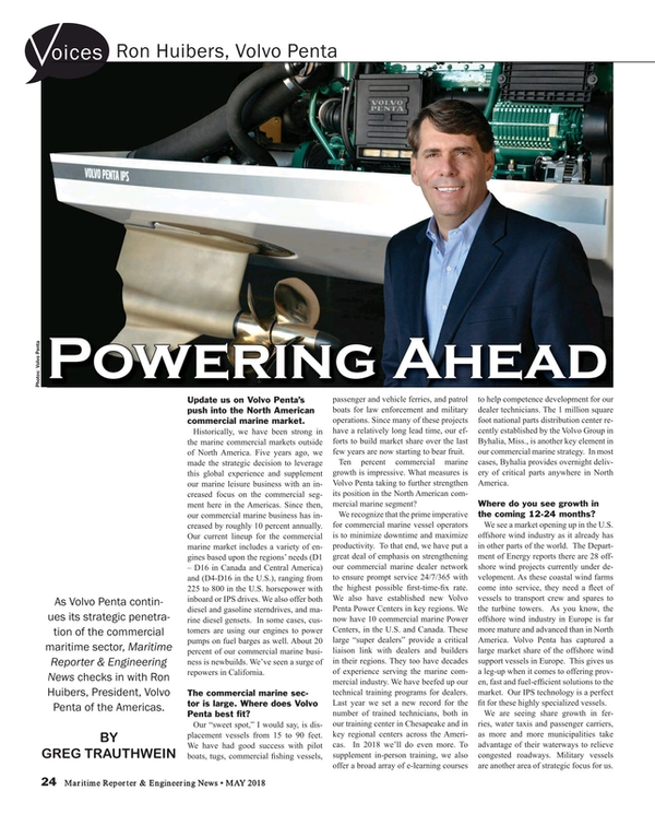Maritime Reporter Magazine, page 24,  May 2018