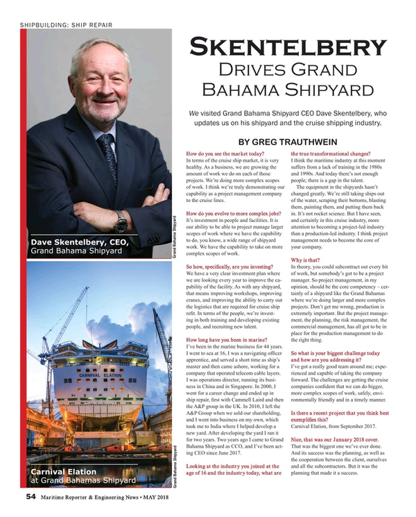 Maritime Reporter Magazine, page 54,  May 2018