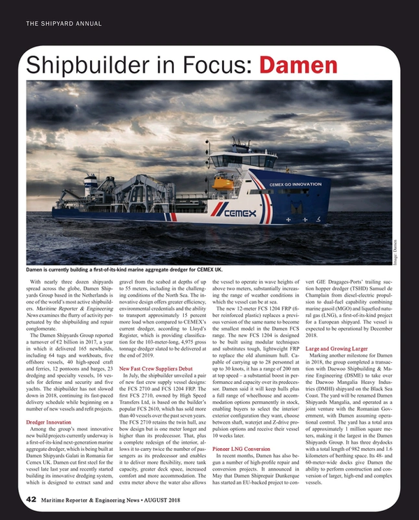 Maritime Reporter Magazine, page 42,  Aug 2018