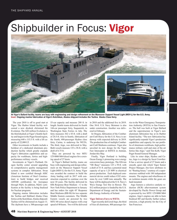 Maritime Reporter Magazine, page 48,  Aug 2018