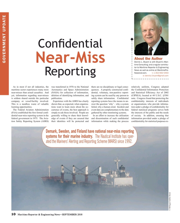 Maritime Reporter Magazine, page 10,  Sep 2018