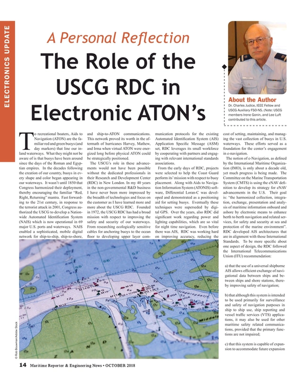 Maritime Reporter Magazine, page 14,  Oct 2018