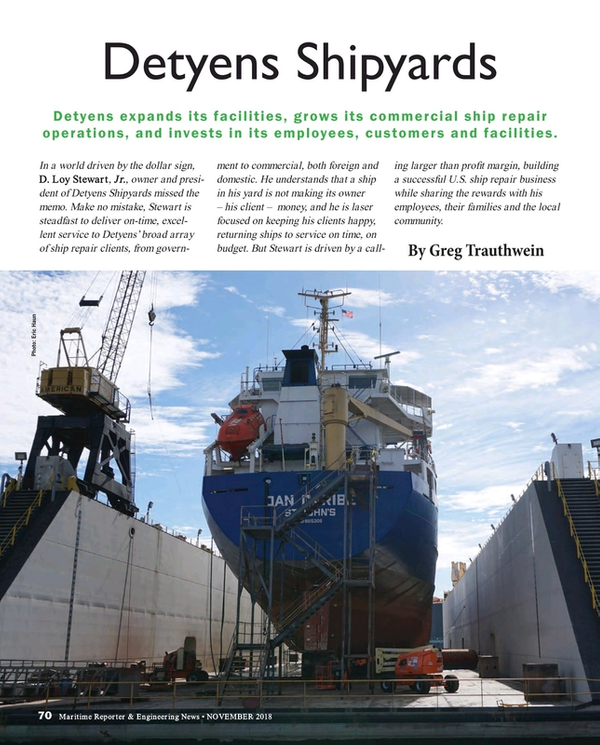 Maritime Reporter Magazine, page 70,  Nov 2018