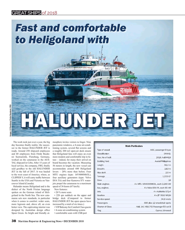 Maritime Reporter Magazine, page 38,  Dec 2018