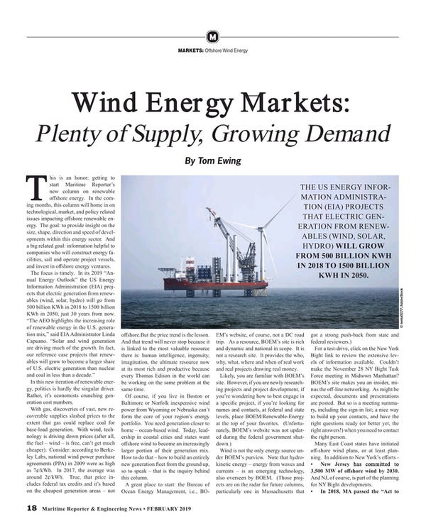 Maritime Reporter Magazine, page 18,  Feb 2019