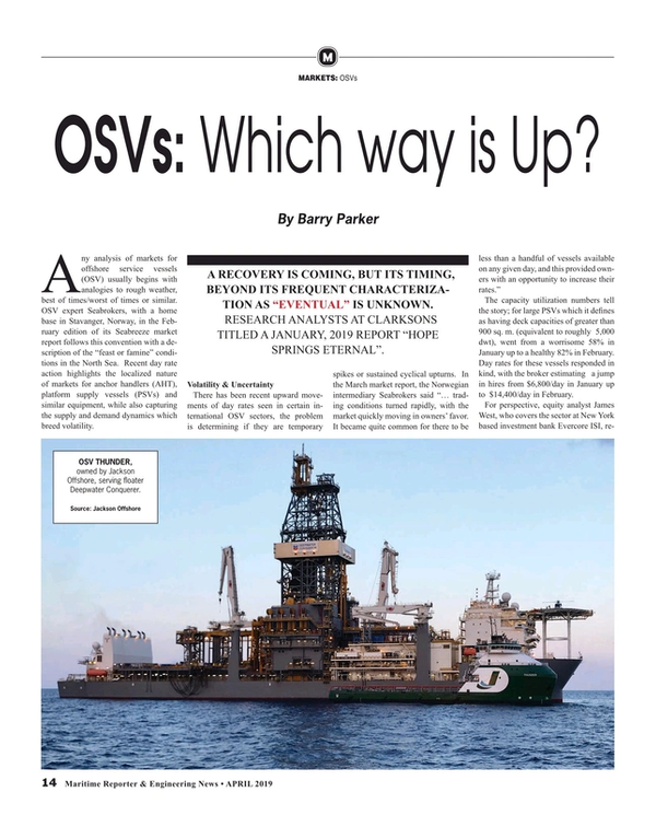 Maritime Reporter Magazine, page 14,  Apr 2019
