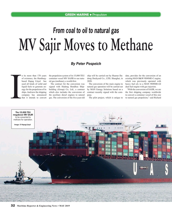 Maritime Reporter Magazine, page 32,  May 2019