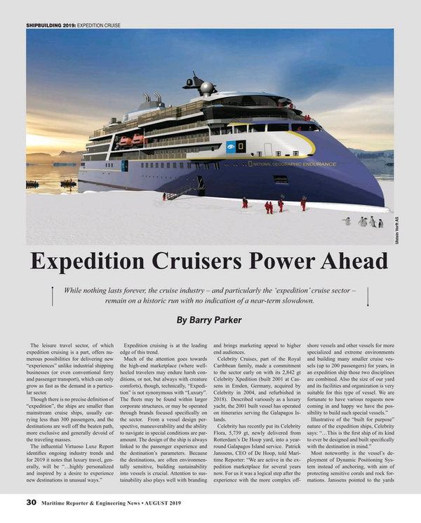 Maritime Reporter Magazine, page 30,  Aug 2019