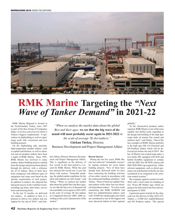 Maritime Reporter Magazine, page 42,  Aug 2019