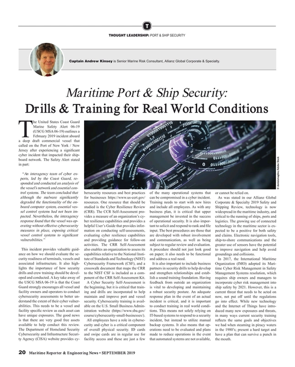 Maritime Reporter Magazine, page 20,  Sep 2019