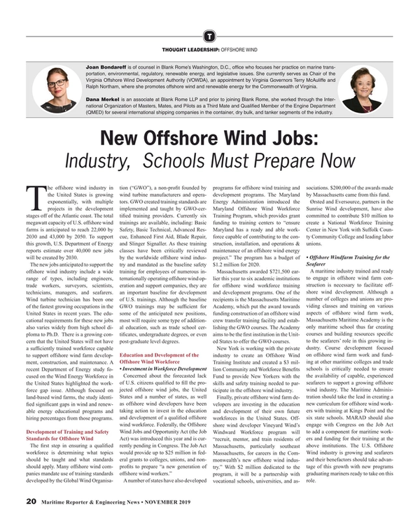 Maritime Reporter Magazine, page 20,  Nov 2019