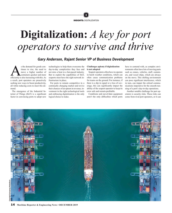 Maritime Reporter Magazine, page 14,  Dec 2019