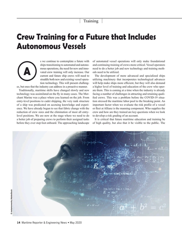 Maritime Reporter Magazine, page 14,  May 2020