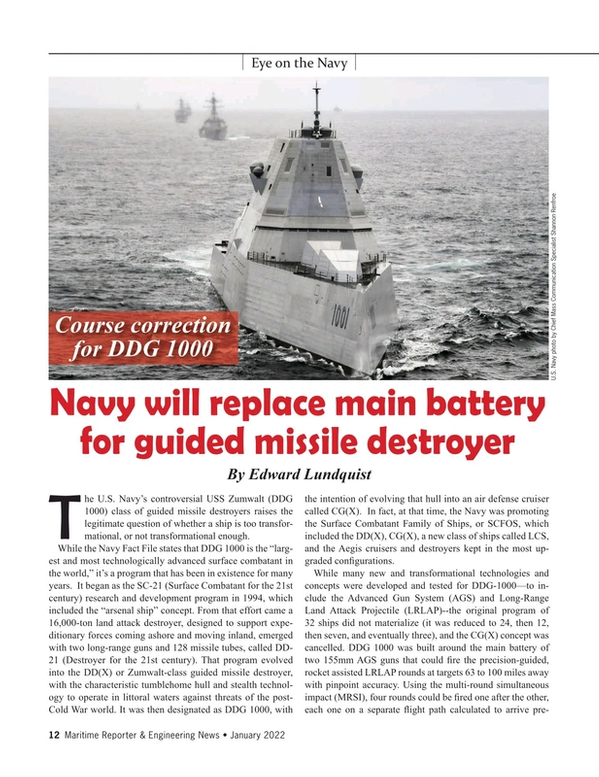 Maritime Reporter Magazine, page 12,  Jan 2022
