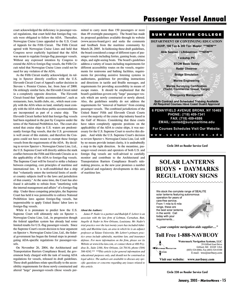 Marine News Magazine, page 15,  Jan 2005