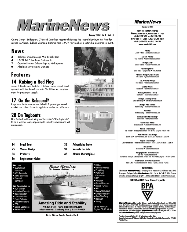 Marine News Magazine, page 2,  Jan 2005