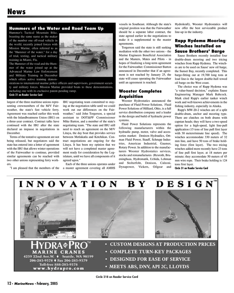 Marine News Magazine, page 12,  Feb 2005