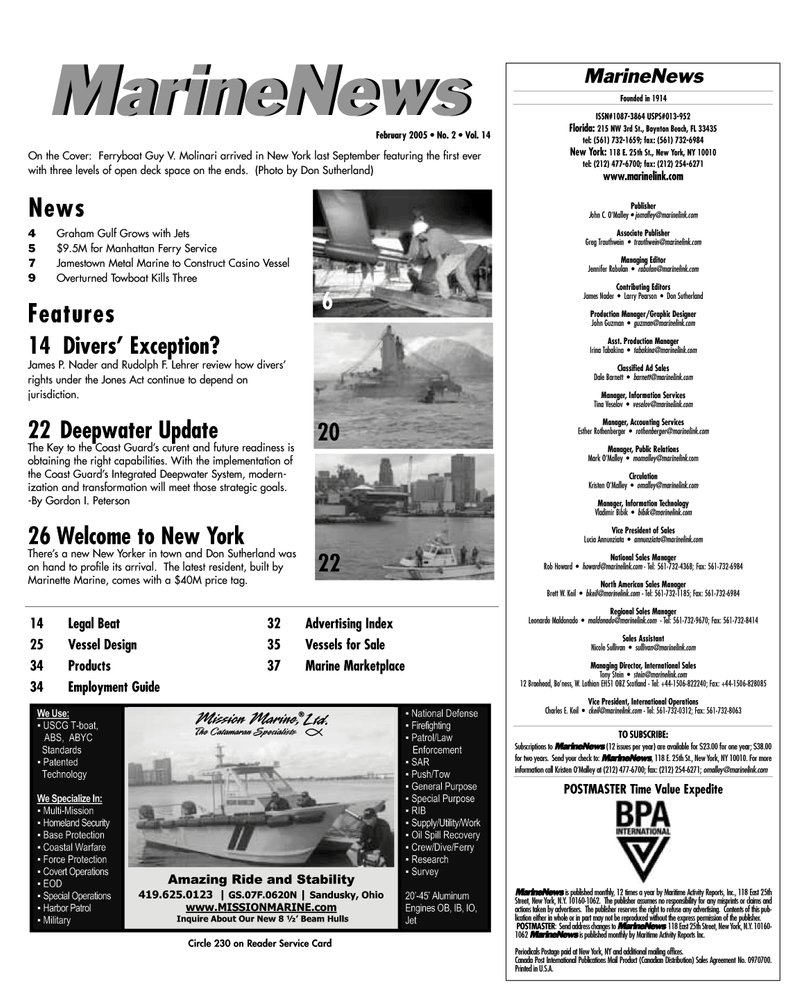 Marine News Magazine, page 2,  Feb 2005