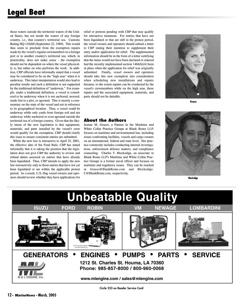 Marine News Magazine, page 12,  Mar 2005