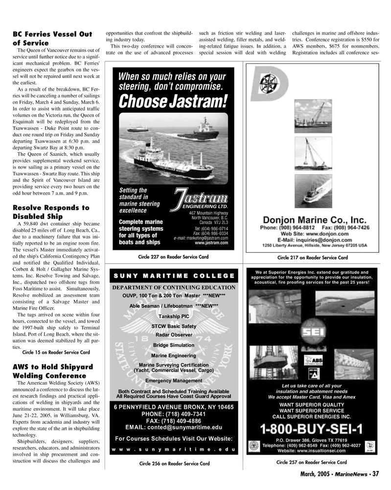 Marine News Magazine, page 37,  Mar 2005