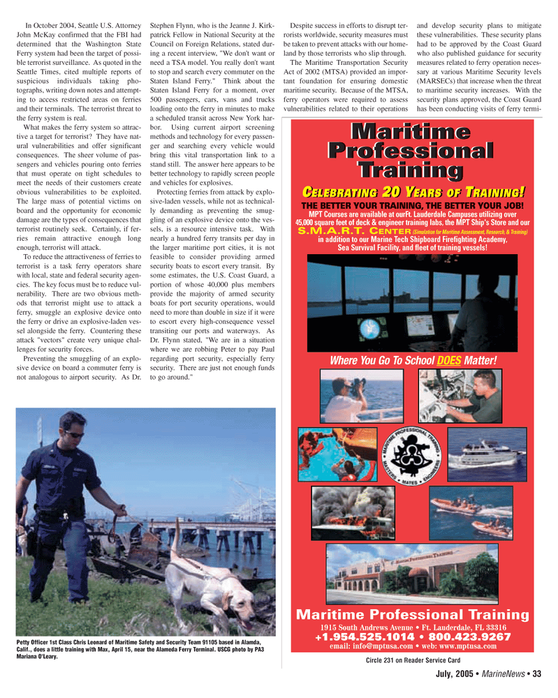 Marine News Magazine, page 33,  Jul 2005