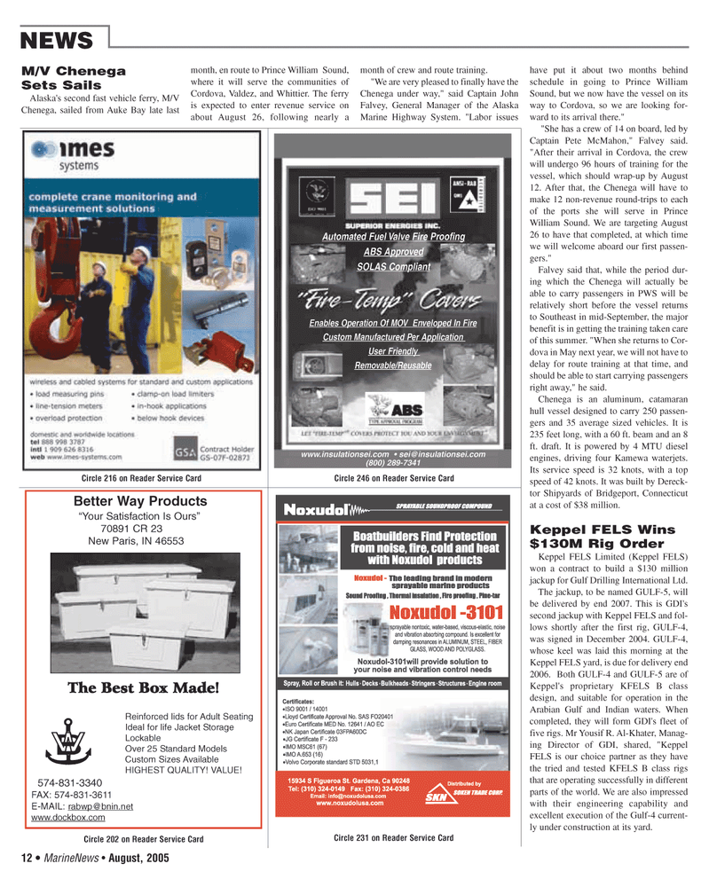 Marine News Magazine, page 12,  Aug 2005