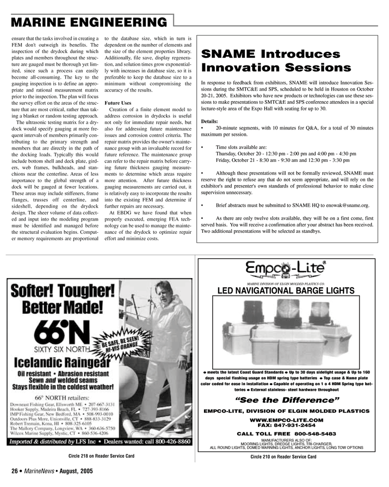 Marine News Magazine, page 26,  Aug 2005
