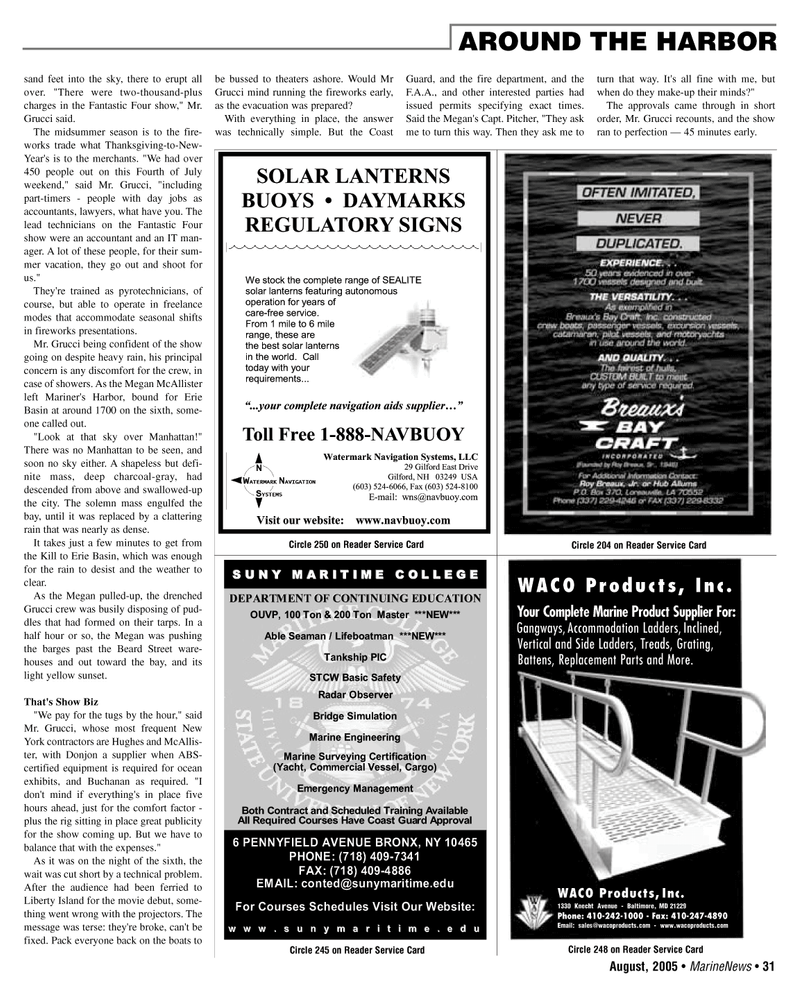 Marine News Magazine, page 31,  Aug 2005
