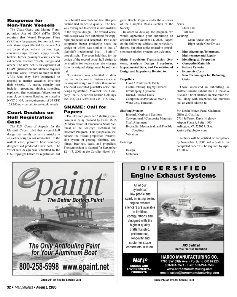 Marine News Magazine, page 32,  Aug 2005