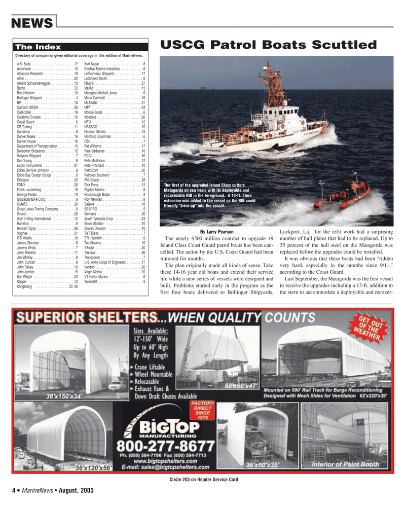 Marine News Magazine, page 4,  Aug 2005