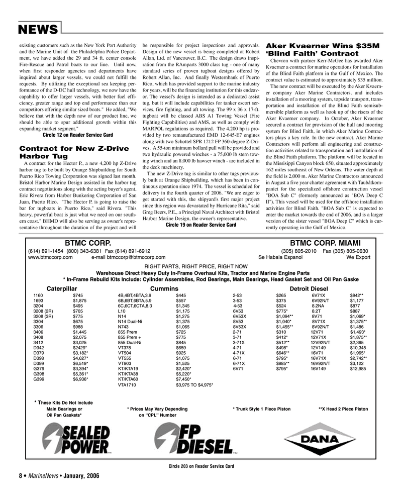 Marine News Magazine, page 8,  Jan 2006