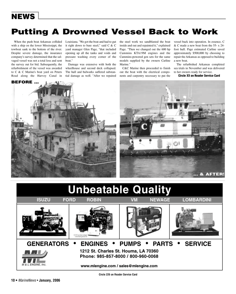 Marine News Magazine, page 10,  Jan 2006