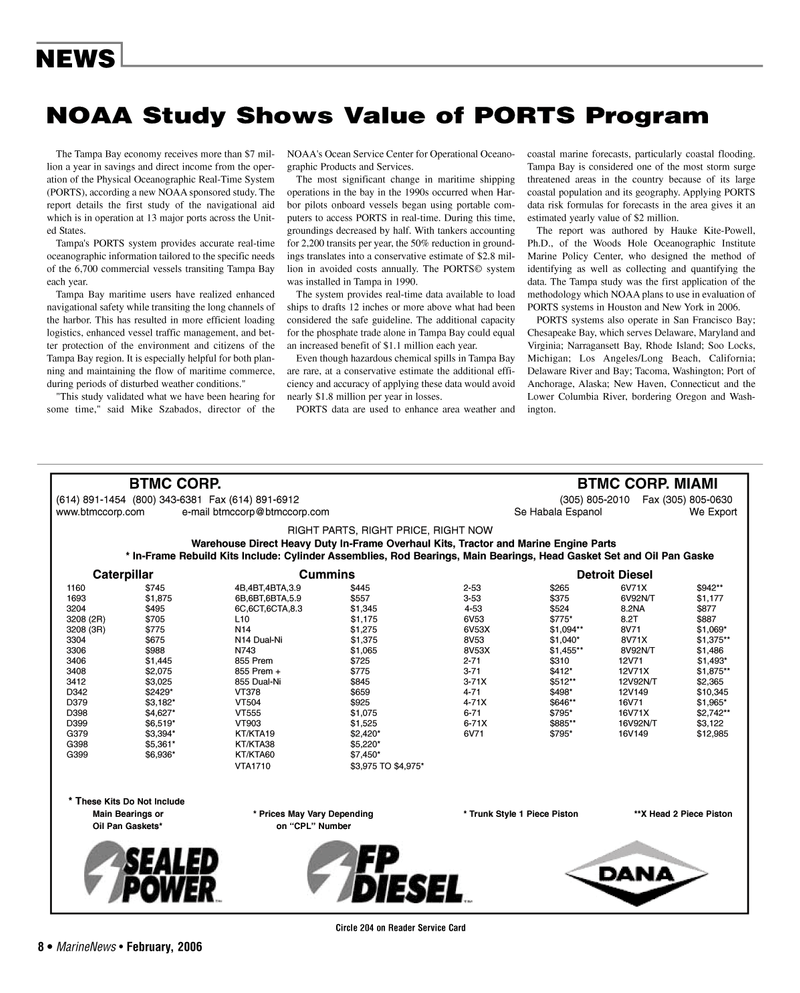 Marine News Magazine, page 8,  Feb 2006