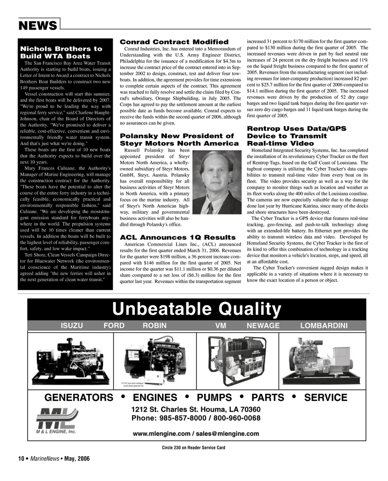 Marine News Magazine, page 10,  May 2006