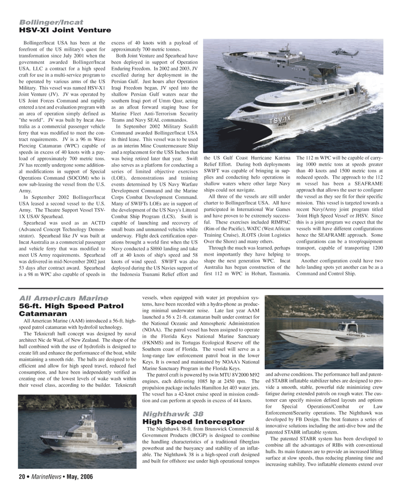 Marine News Magazine, page 20,  May 2006