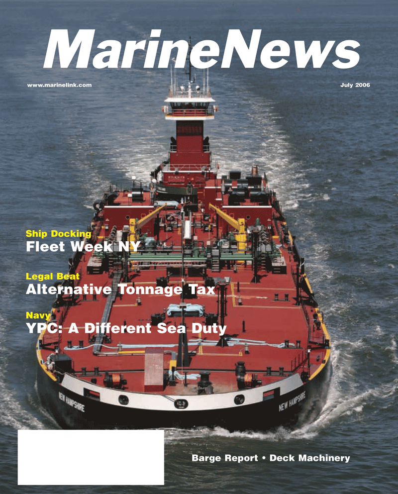 Marine News Magazine Cover Jul 2006 - The Satellite Communications Edition