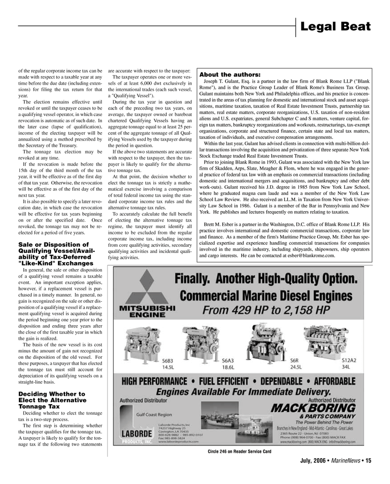 Marine News Magazine, page 15,  Jul 2006