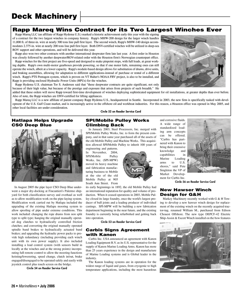 Marine News Magazine, page 26,  Jul 2006