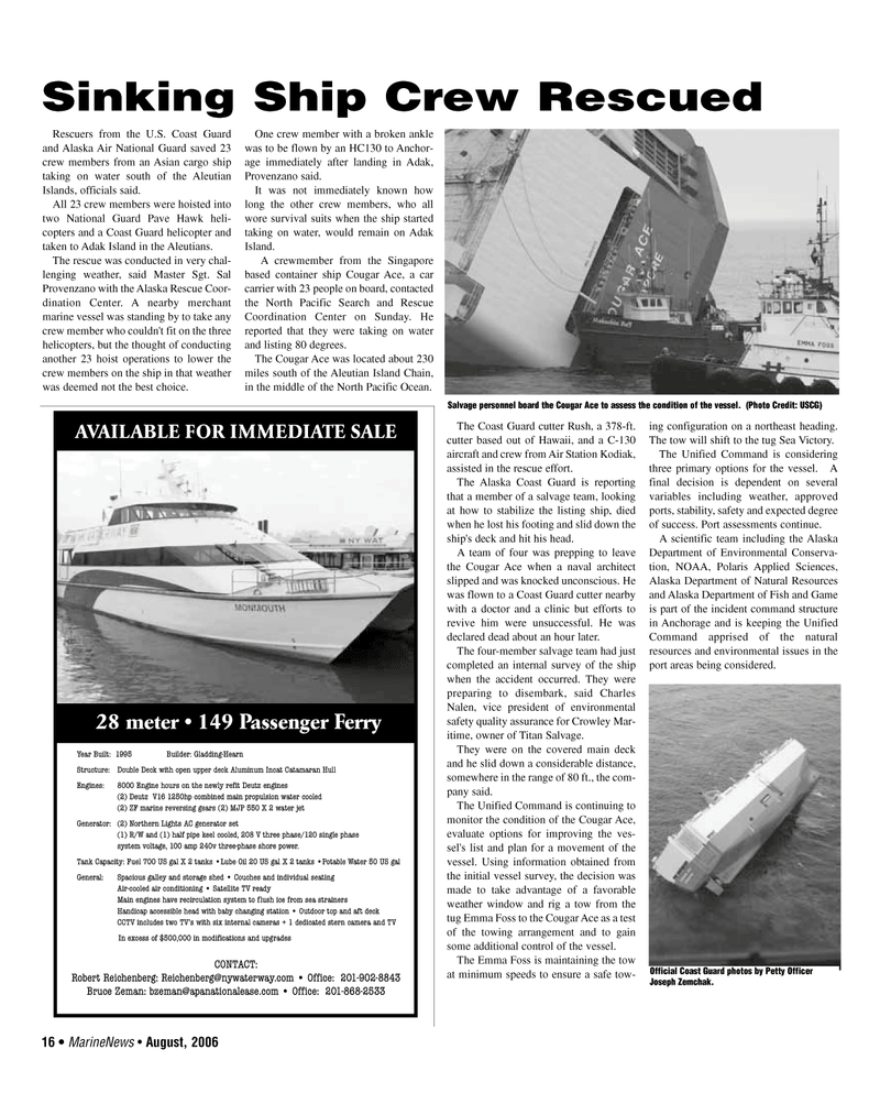 Marine News Magazine, page 16,  Aug 2006