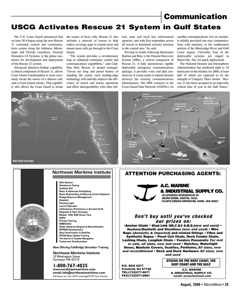 Marine News Magazine, page 25,  Aug 2006