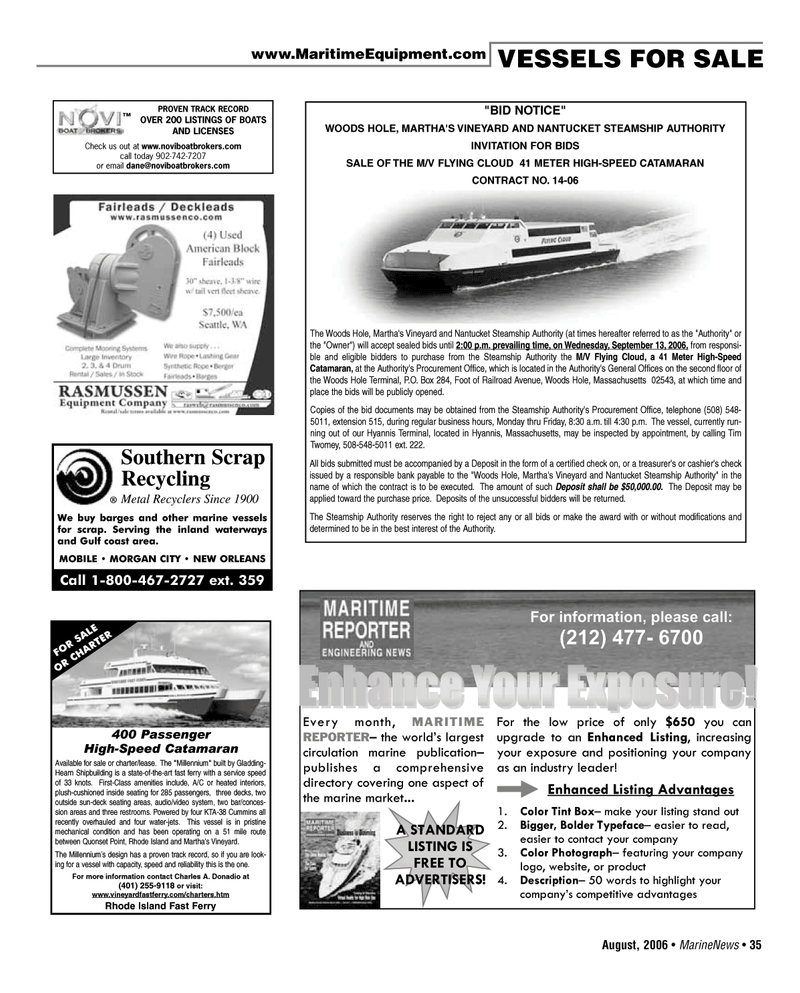 Marine News Magazine, page 35,  Aug 2006