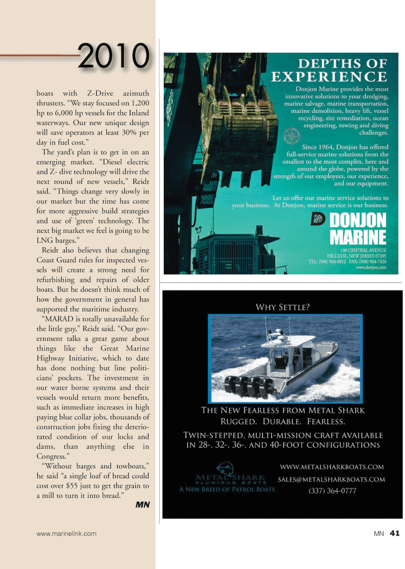 Marine News Magazine, page 41,  Oct 2010
